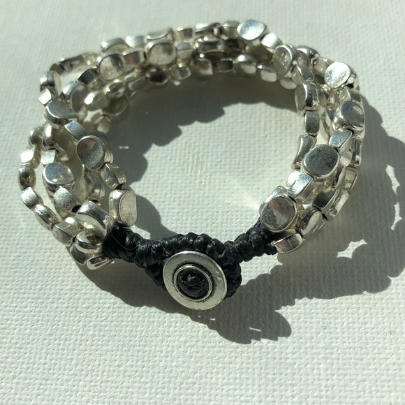 Five strands of Oval Silver Beads - Picture 2 of 3